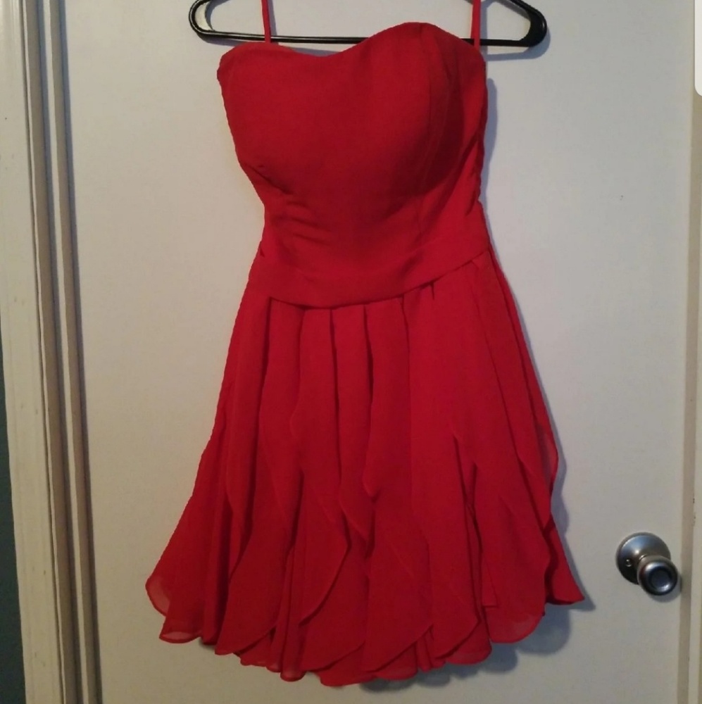 Knee length red dress